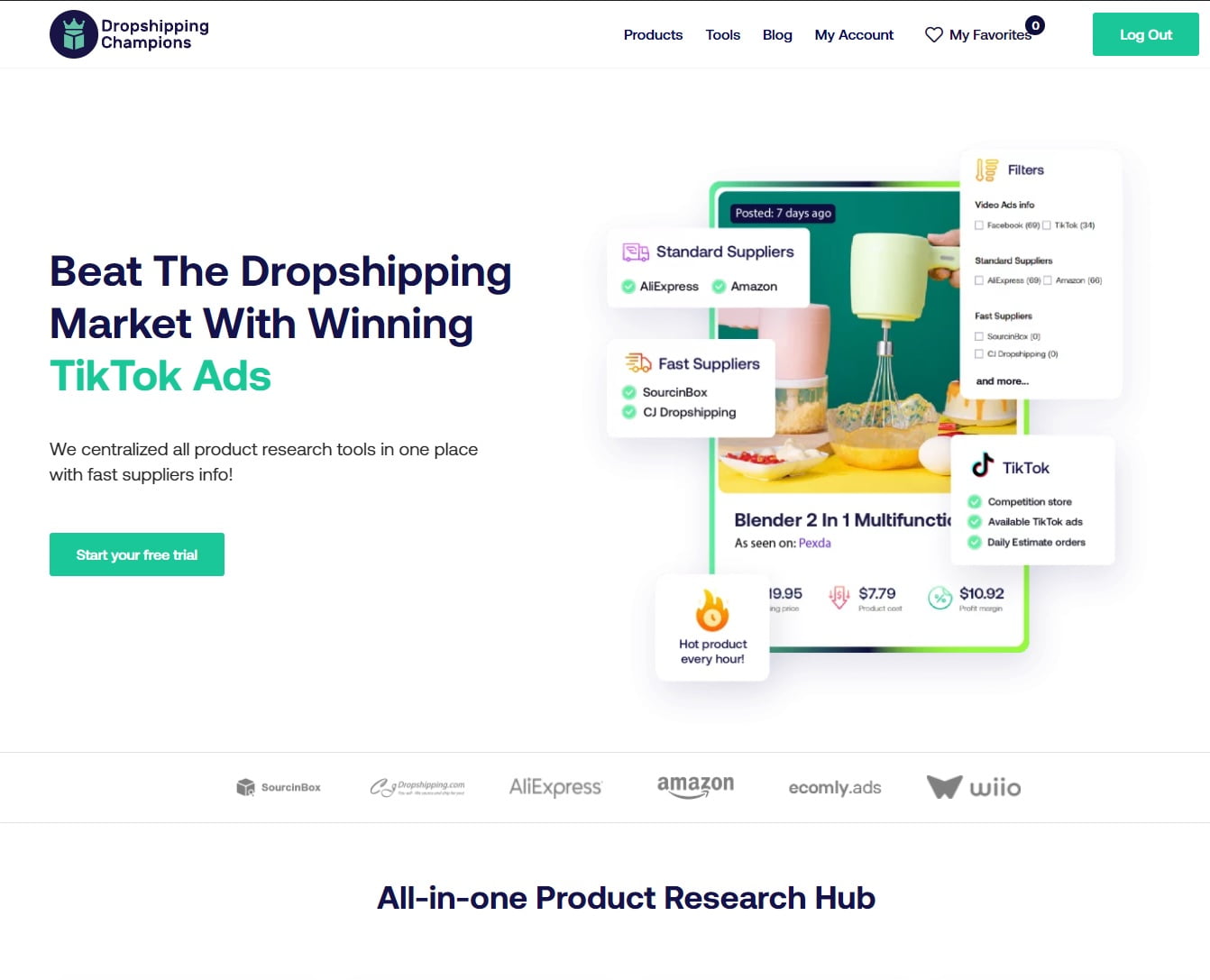 The best product finder for Shopify, Woocommerce or ecommerce platforms. Dropshipping Champions.